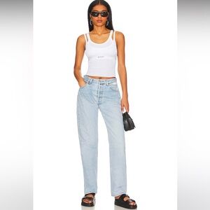 Women's Straight Leg Jeans - Light Blue
